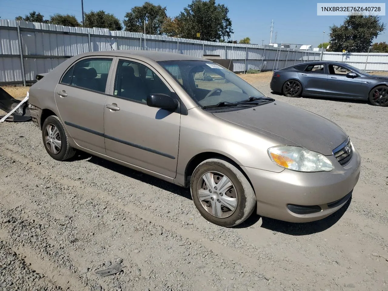 1NXBR32E76Z640728 2006 Toyota Corolla Ce