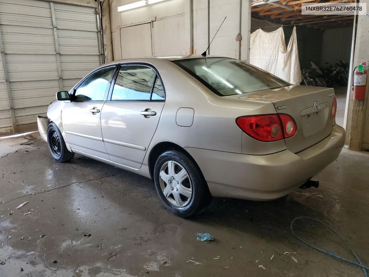 2006 Toyota Corolla Ce VIN: 1NXBR32E76Z760478 Lot: 78478534