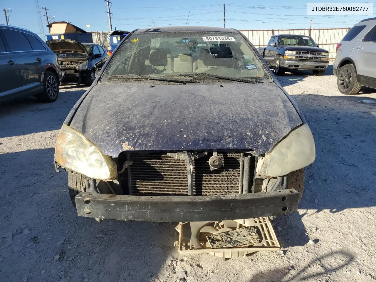 2006 Toyota Corolla Ce VIN: JTDBR32E760082777 Lot: 80781534