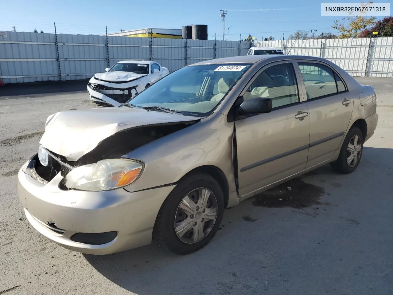 2006 Toyota Corolla Ce VIN: 1NXBR32E06Z671318 Lot: 81194074