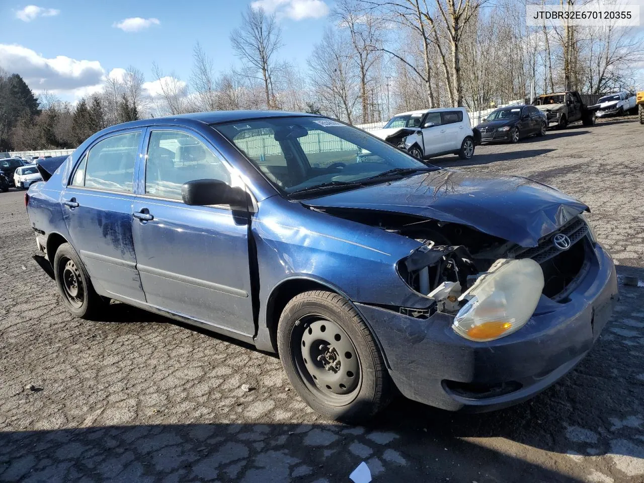 2007 Toyota Corolla Ce VIN: JTDBR32E670120355 Lot: 45548094