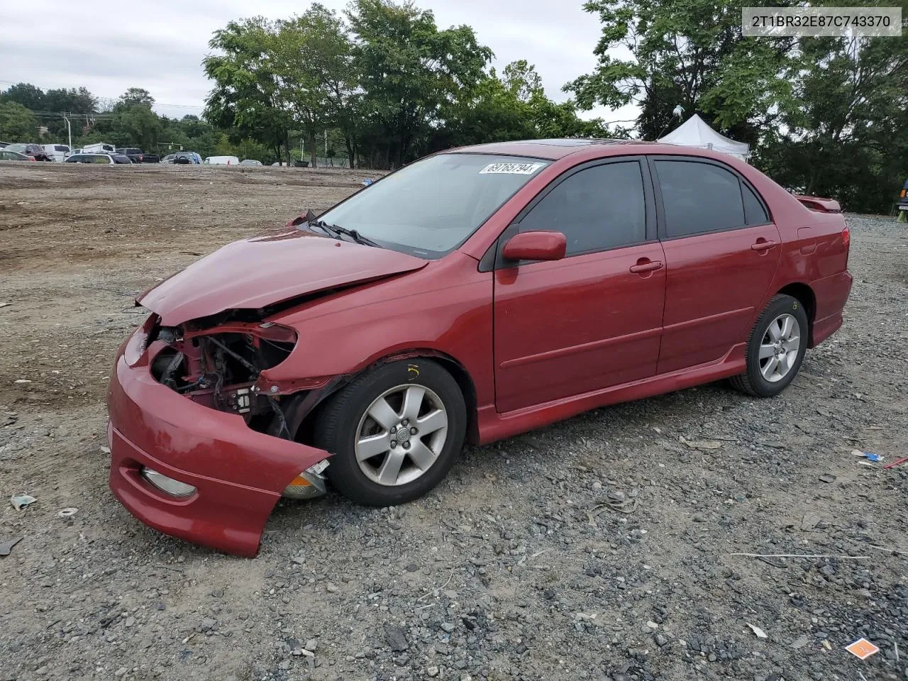 2007 Toyota Corolla Ce VIN: 2T1BR32E87C743370 Lot: 69765794