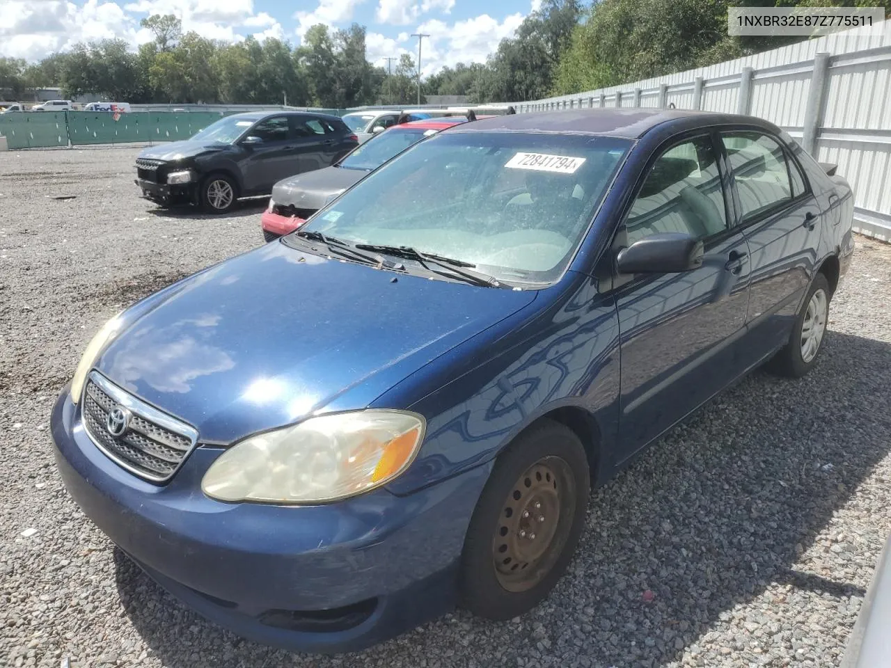 2007 Toyota Corolla Ce VIN: 1NXBR32E87Z775511 Lot: 72841794