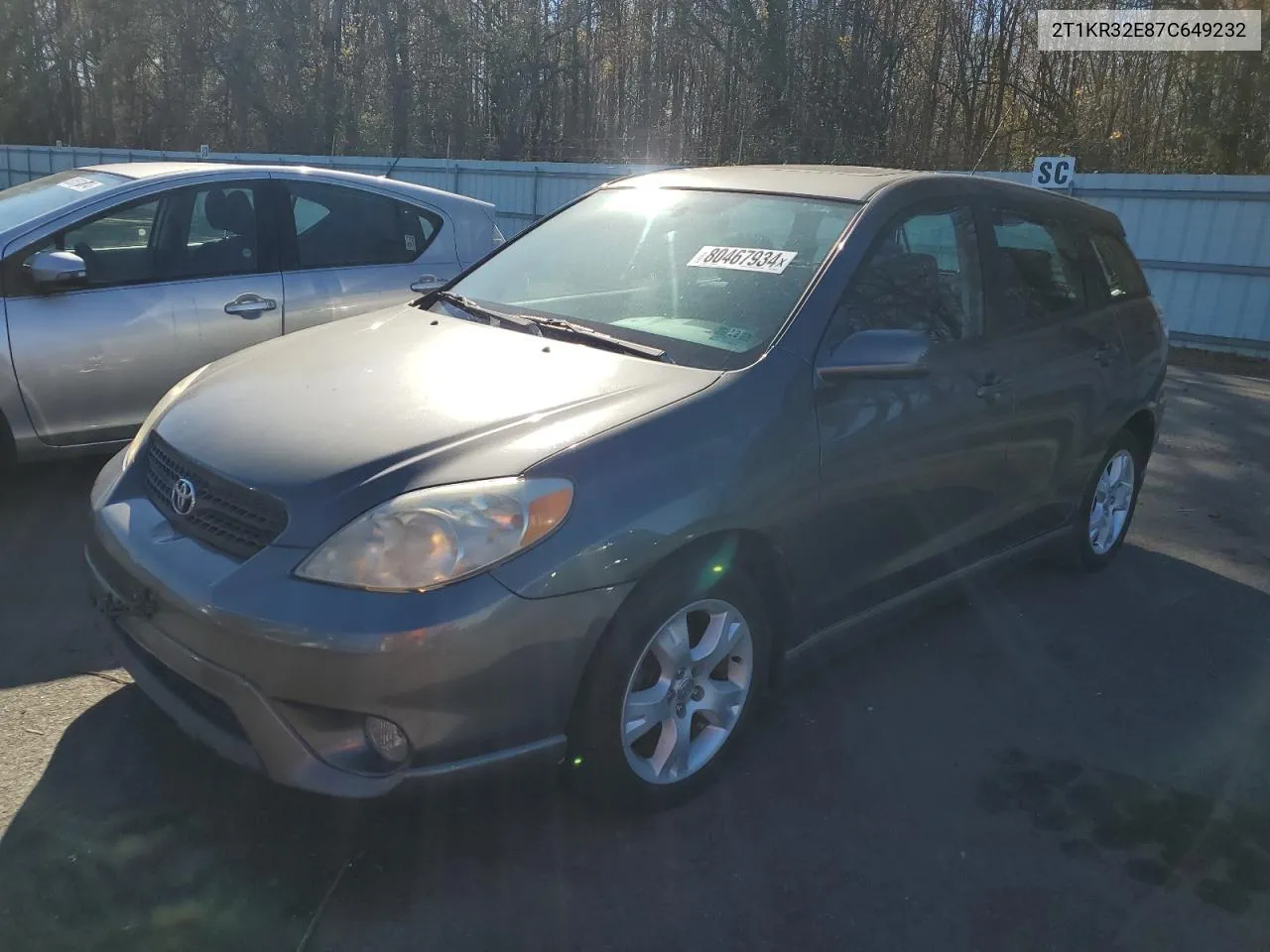 2007 Toyota Corolla Matrix Xr VIN: 2T1KR32E87C649232 Lot: 80467934