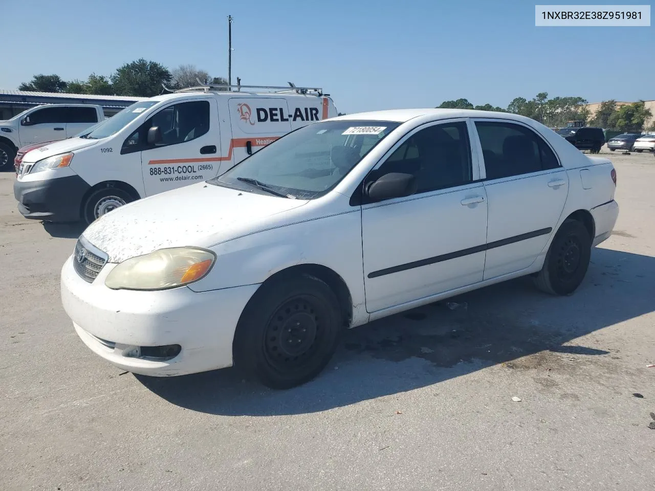 2008 Toyota Corolla Ce VIN: 1NXBR32E38Z951981 Lot: 72180054