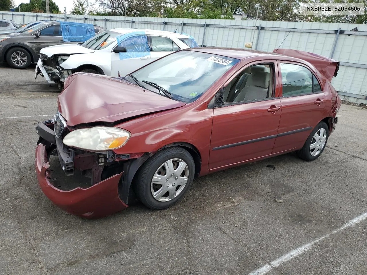 2008 Toyota Corolla Ce VIN: 1NXBR32E18Z034506 Lot: 73033984