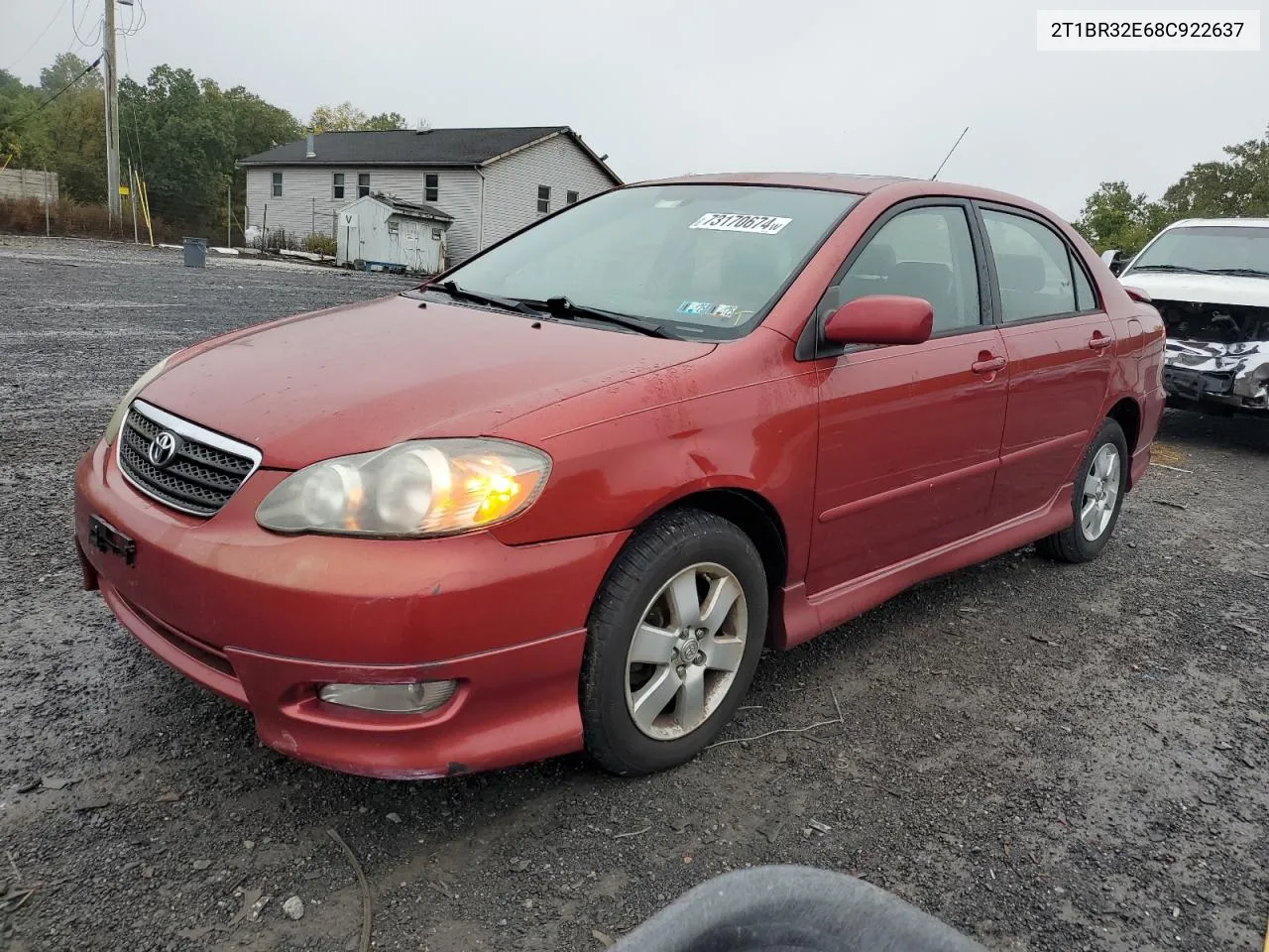 2008 Toyota Corolla Ce VIN: 2T1BR32E68C922637 Lot: 73170674