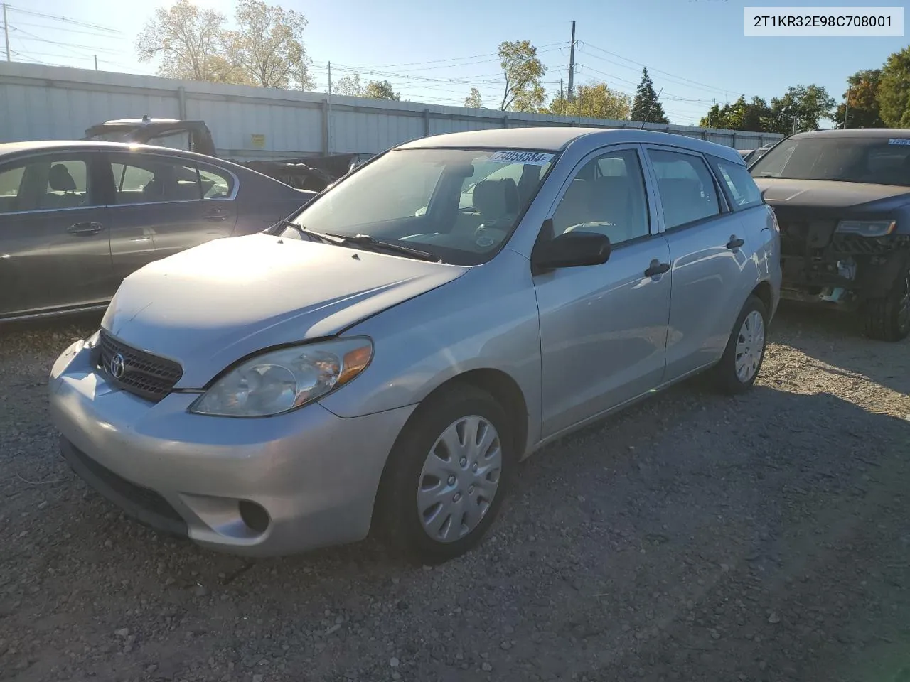 2008 Toyota Corolla Matrix Xr VIN: 2T1KR32E98C708001 Lot: 74059384