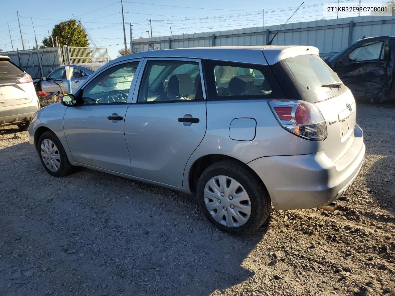 2008 Toyota Corolla Matrix Xr VIN: 2T1KR32E98C708001 Lot: 74059384