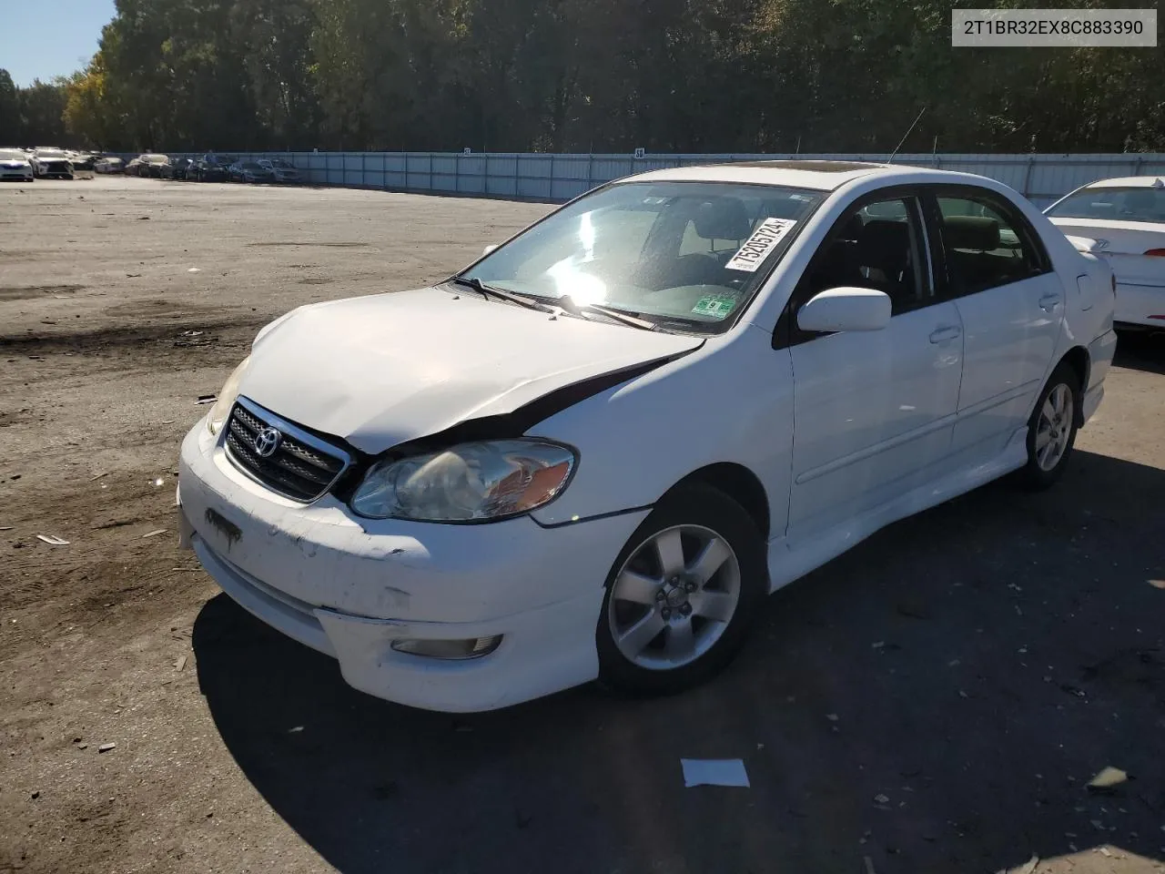 2008 Toyota Corolla Ce VIN: 2T1BR32EX8C883390 Lot: 75205724