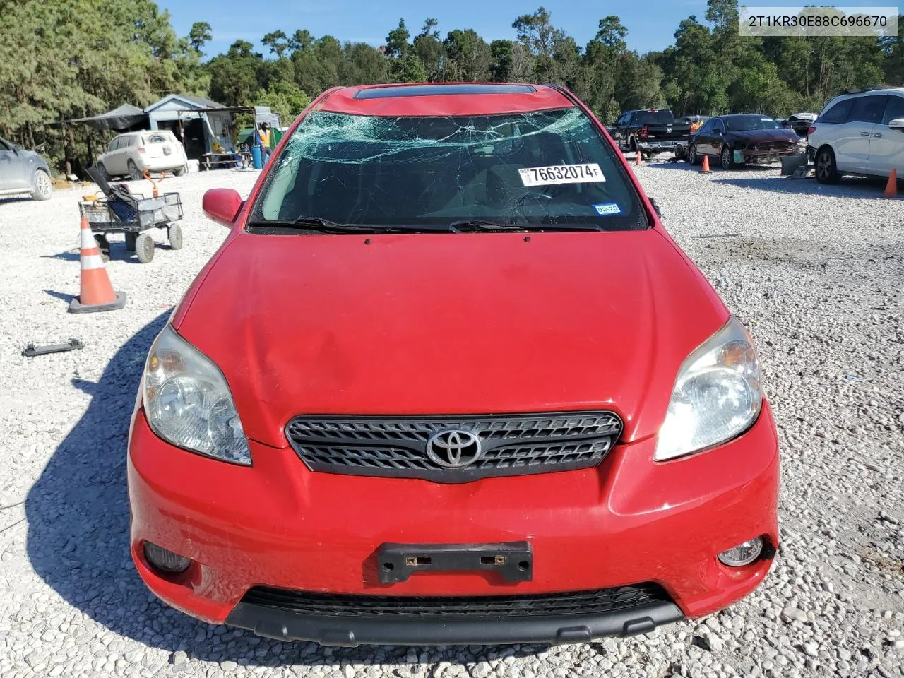 2008 Toyota Corolla Matrix Xr VIN: 2T1KR30E88C696670 Lot: 76632074