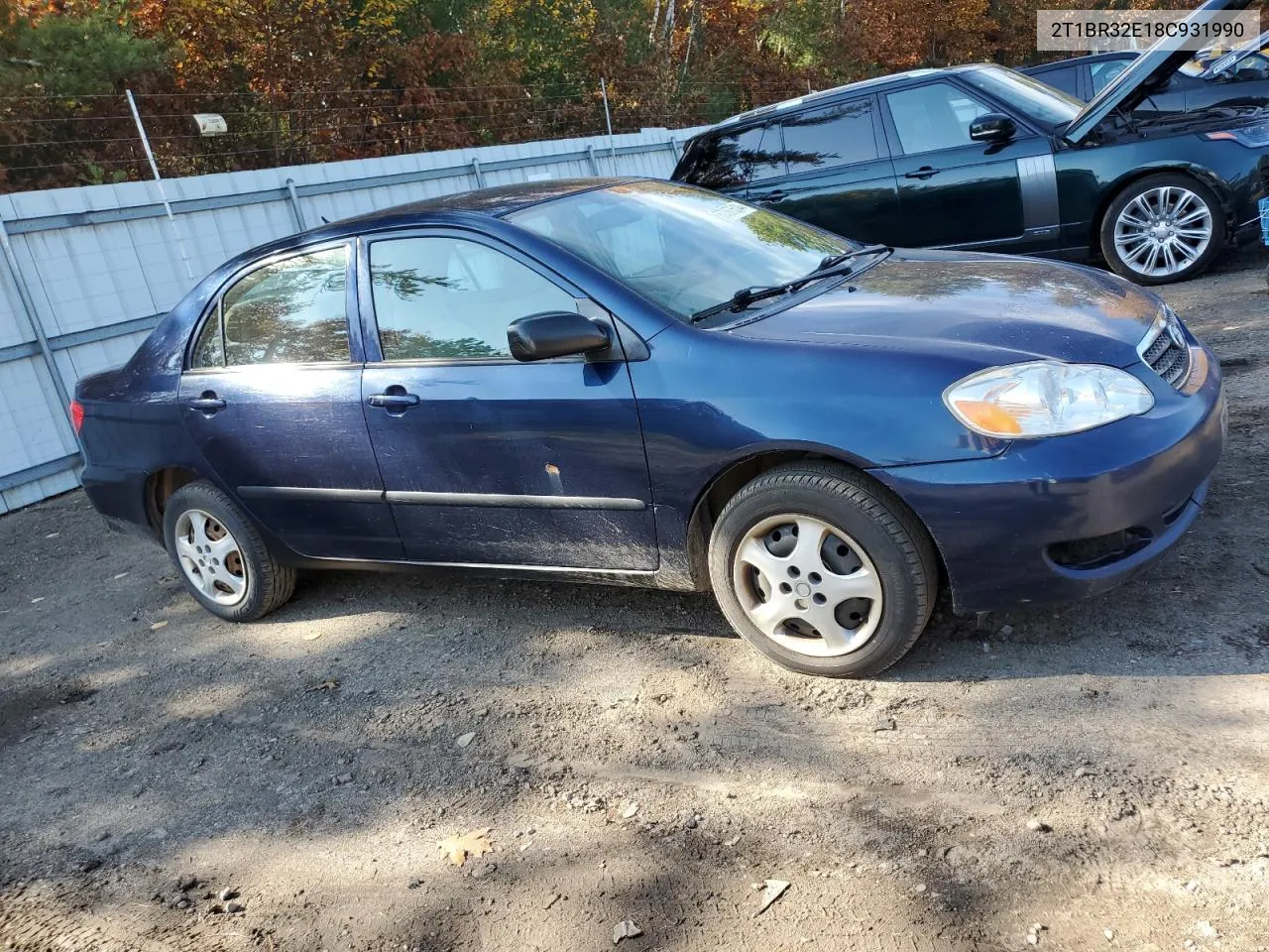 2008 Toyota Corolla Ce VIN: 2T1BR32E18C931990 Lot: 77367514