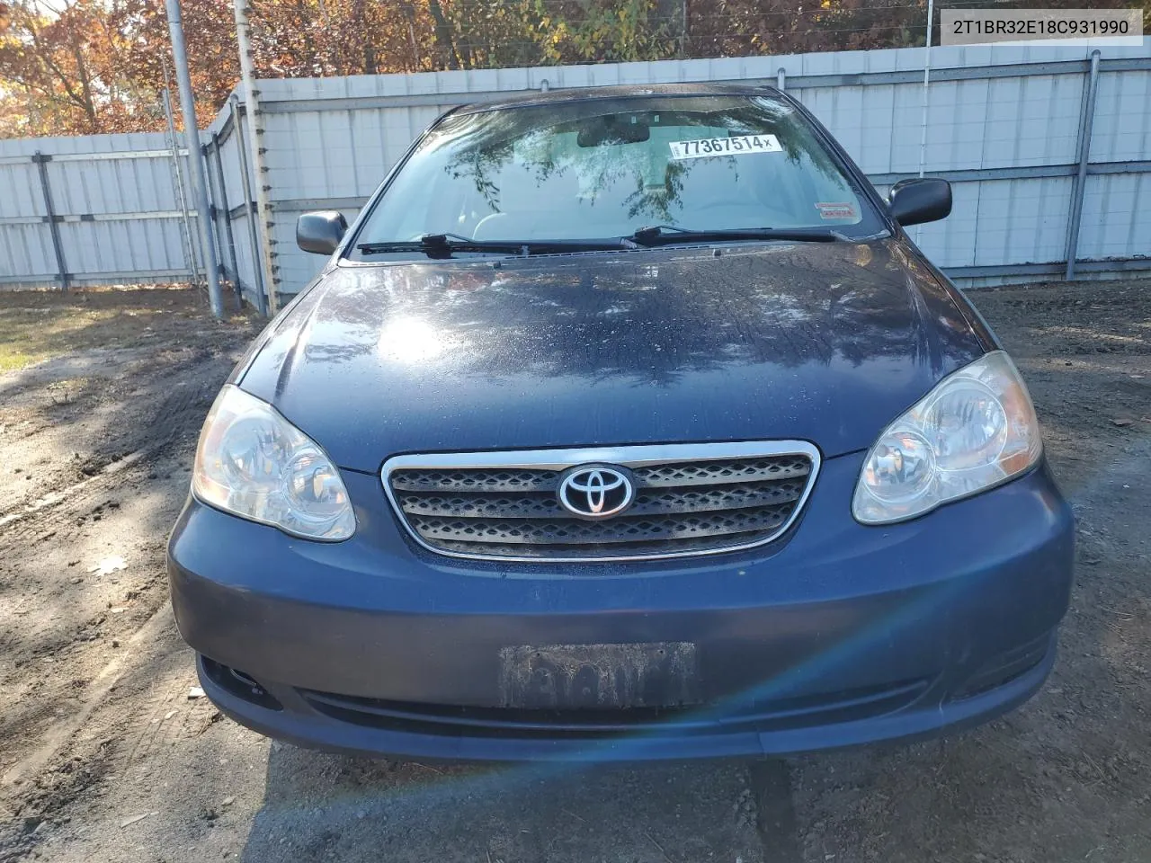 2008 Toyota Corolla Ce VIN: 2T1BR32E18C931990 Lot: 77367514