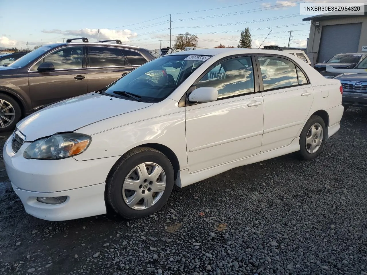 2008 Toyota Corolla Ce VIN: 1NXBR30E38Z954320 Lot: 78475724