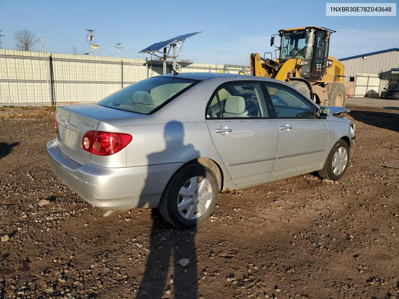 2008 Toyota Corolla Ce VIN: 1NXBR30E78Z043648 Lot: 78664004