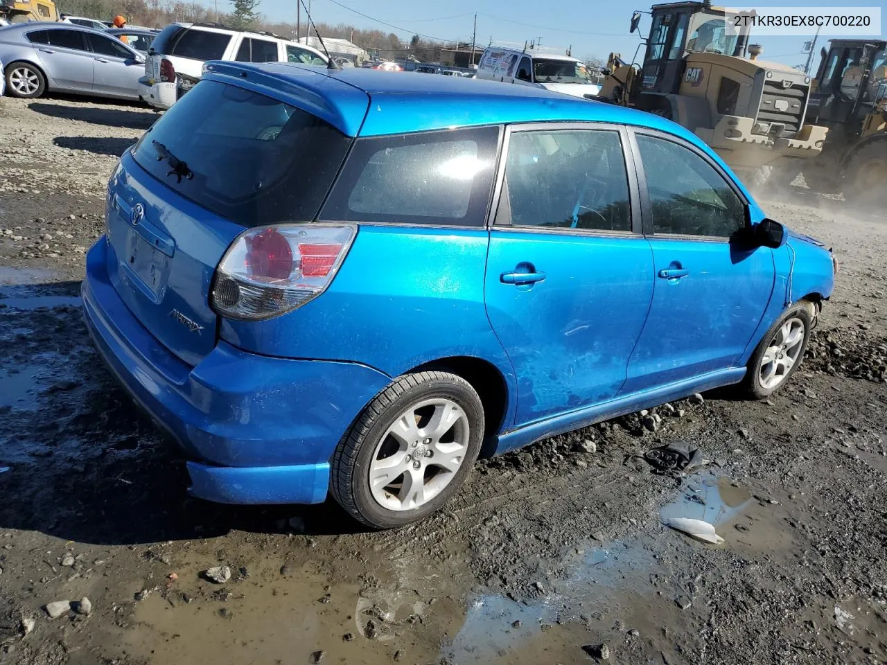 2008 Toyota Corolla Matrix Xr VIN: 2T1KR30EX8C700220 Lot: 80252884