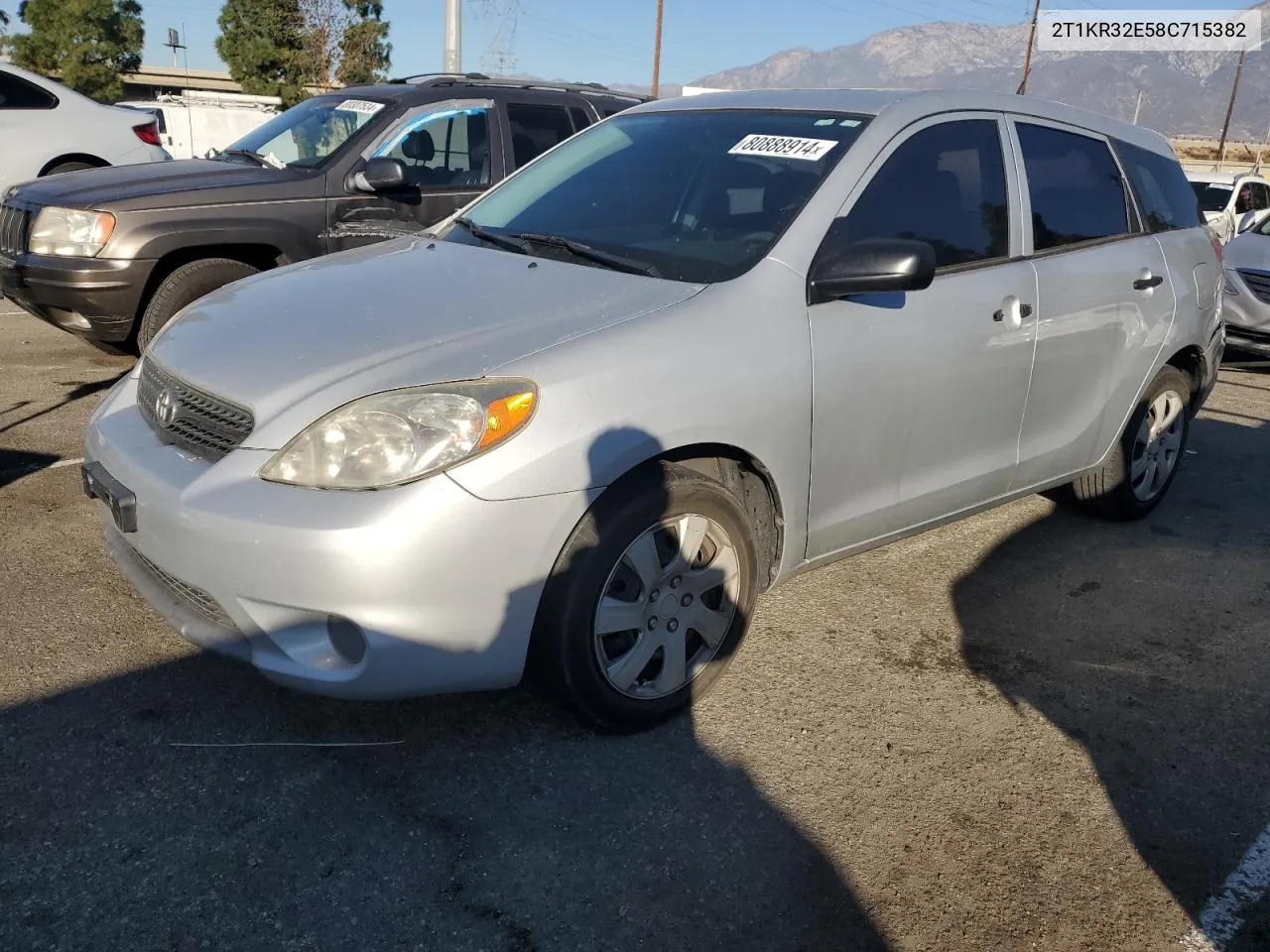 2008 Toyota Corolla Matrix Xr VIN: 2T1KR32E58C715382 Lot: 80888914