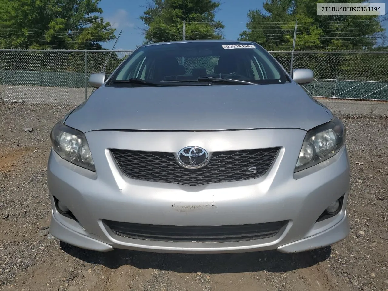 2009 Toyota Corolla Base VIN: 2T1BU40E89C131194 Lot: 65614364