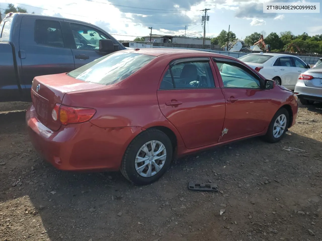 2009 Toyota Corolla Base VIN: 2T1BU40E29C099925 Lot: 68347354