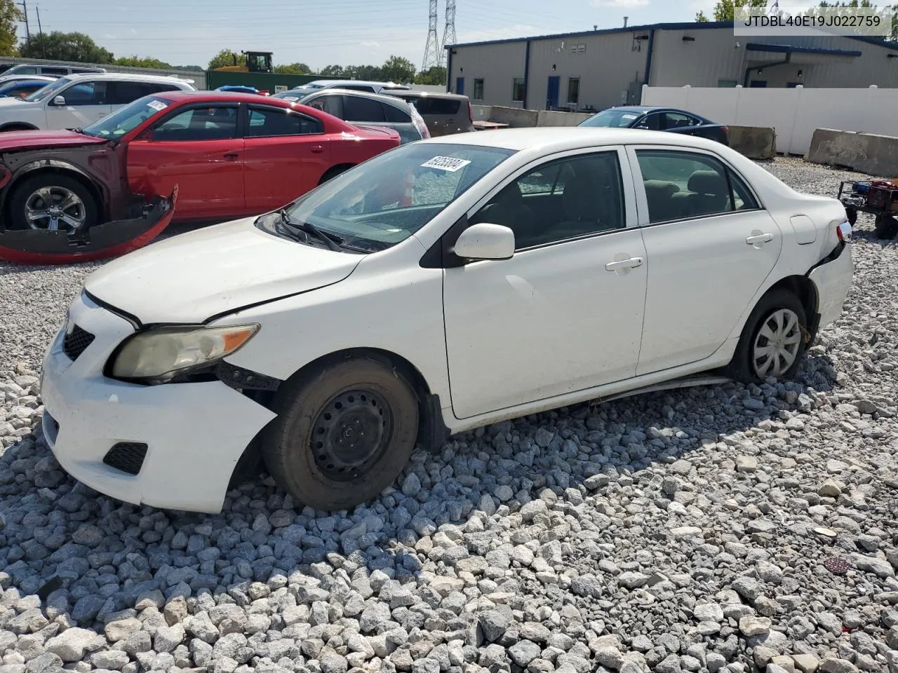 2009 Toyota Corolla Base VIN: JTDBL40E19J022759 Lot: 69253804