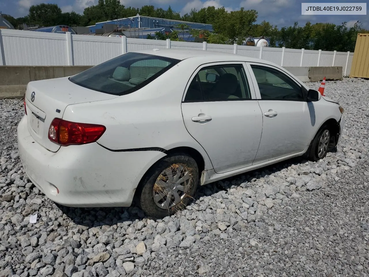 2009 Toyota Corolla Base VIN: JTDBL40E19J022759 Lot: 69253804