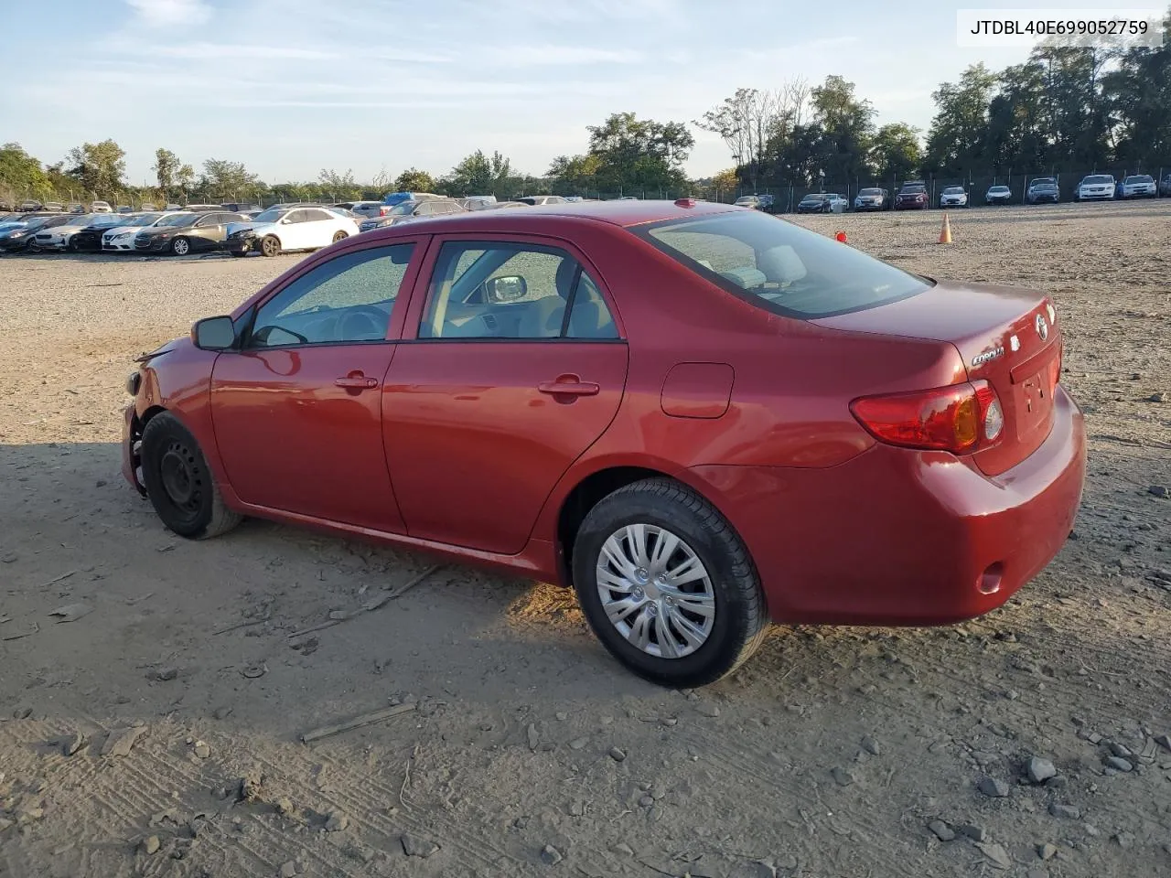 2009 Toyota Corolla Base VIN: JTDBL40E699052759 Lot: 71212564