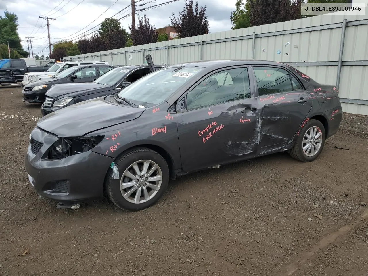 2009 Toyota Corolla Base VIN: JTDBL40E39J001945 Lot: 72618164