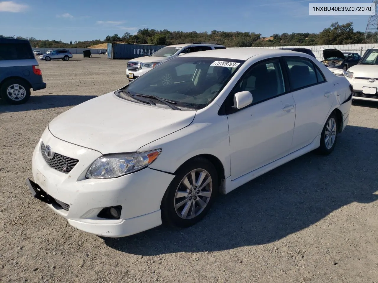 2009 Toyota Corolla Base VIN: 1NXBU40E39Z072070 Lot: 72709784