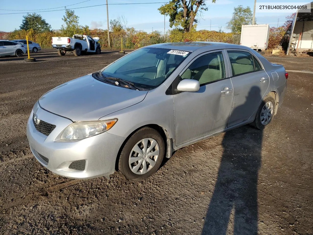 2009 Toyota Corolla Base VIN: 2T1BU40E39C044058 Lot: 76119934