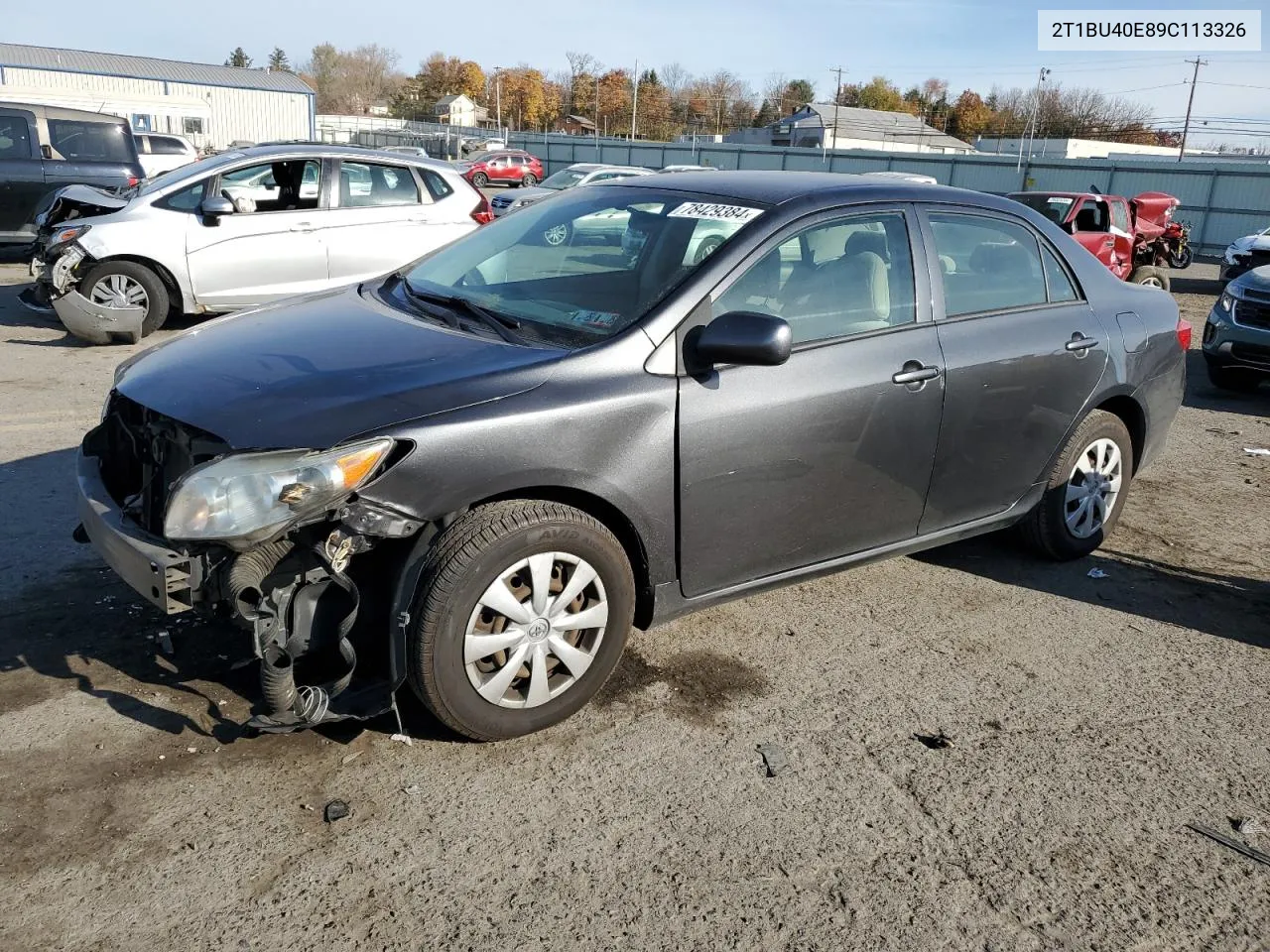 2009 Toyota Corolla Base VIN: 2T1BU40E89C113326 Lot: 78429384