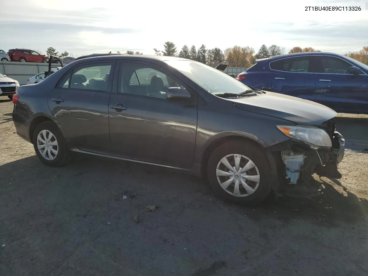 2009 Toyota Corolla Base VIN: 2T1BU40E89C113326 Lot: 78429384