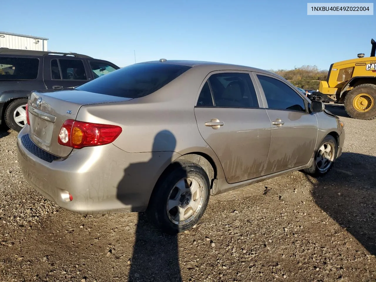 2009 Toyota Corolla Base VIN: 1NXBU40E49Z022004 Lot: 78822054