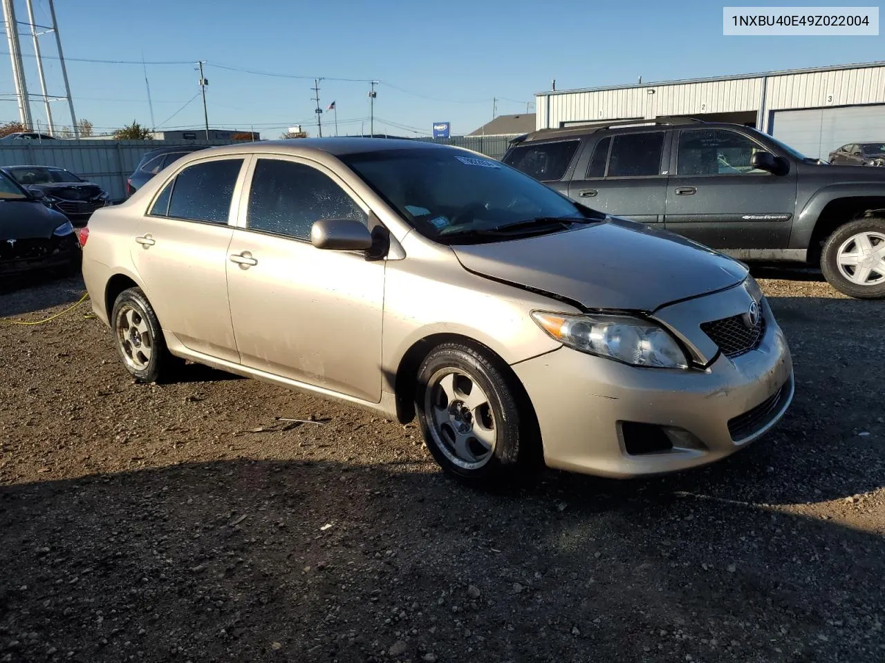 2009 Toyota Corolla Base VIN: 1NXBU40E49Z022004 Lot: 78822054