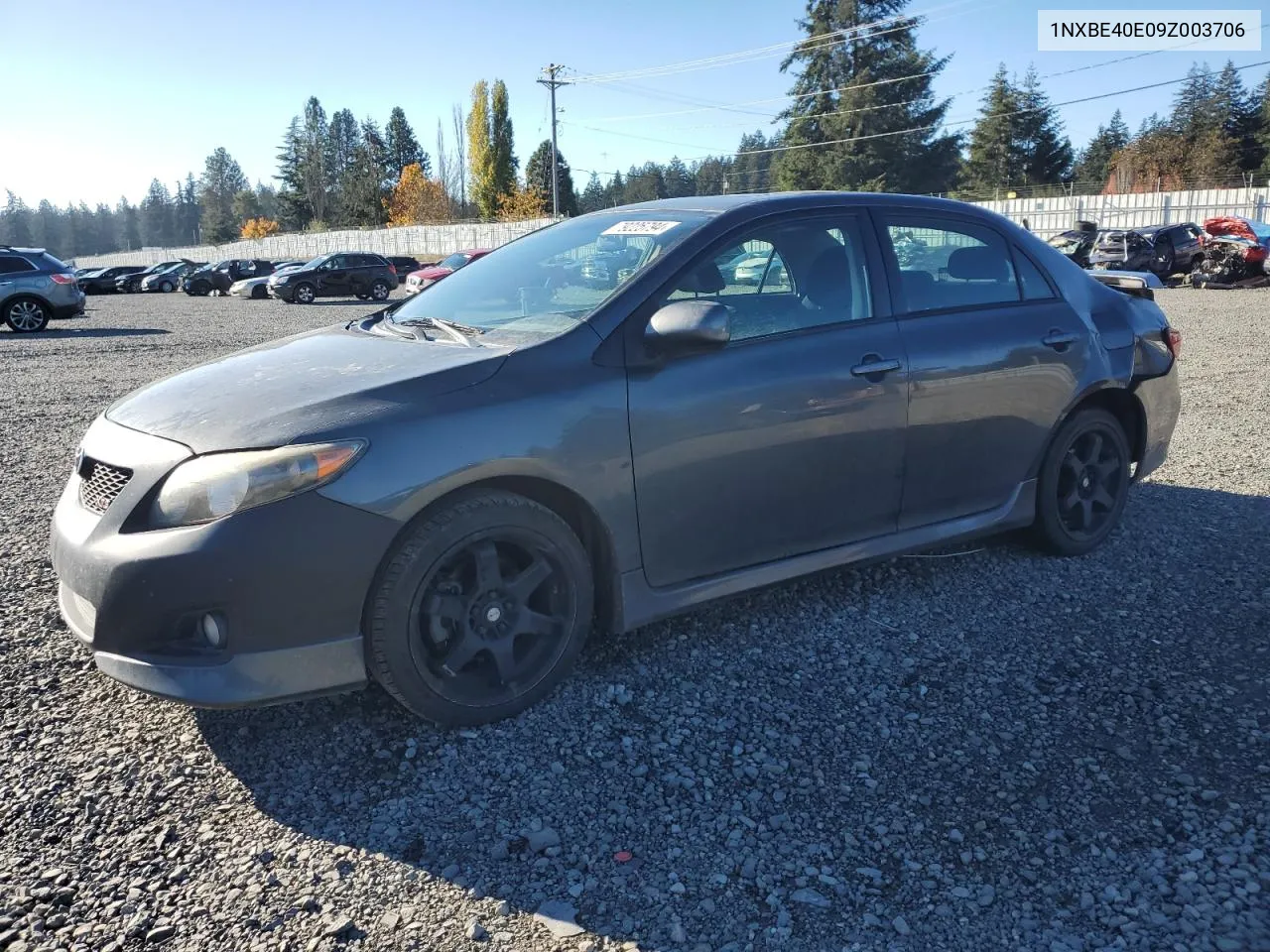 2009 Toyota Corolla Xrs VIN: 1NXBE40E09Z003706 Lot: 79225794