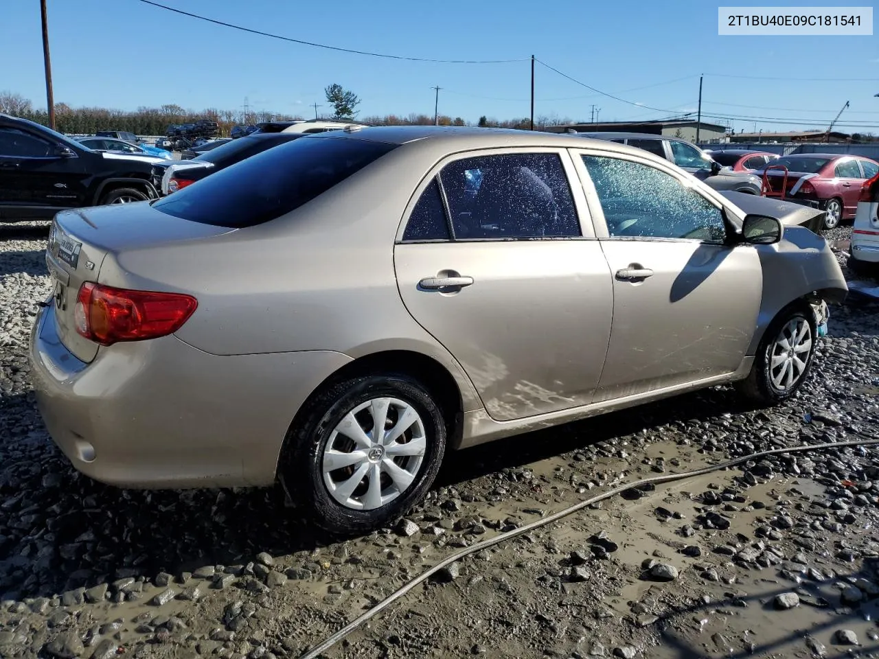 2009 Toyota Corolla Base VIN: 2T1BU40E09C181541 Lot: 80054874