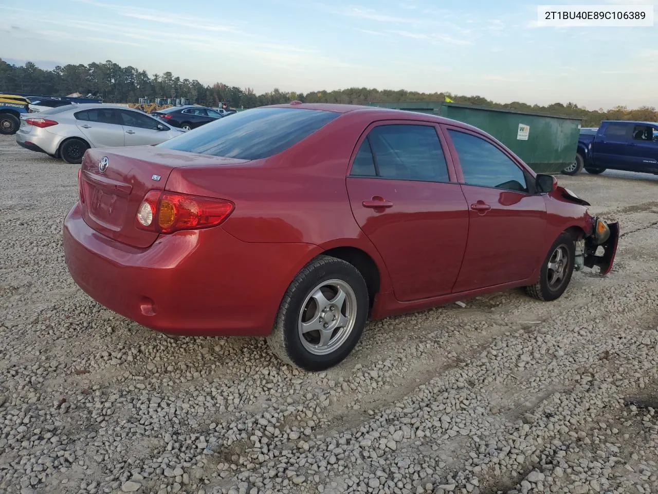 2009 Toyota Corolla Base VIN: 2T1BU40E89C106389 Lot: 80161814