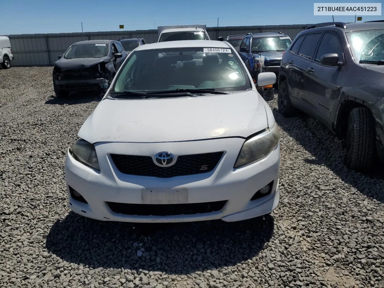 2010 Toyota Corolla Base VIN: 2T1BU4EE4AC451223 Lot: 58456124