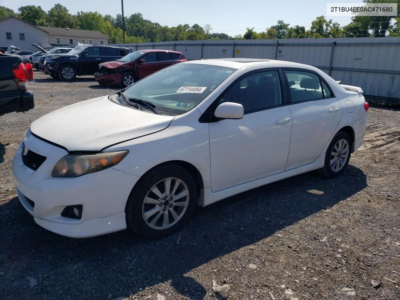 2010 Toyota Corolla Base VIN: 2T1BU4EE0AC471680 Lot: 67114494