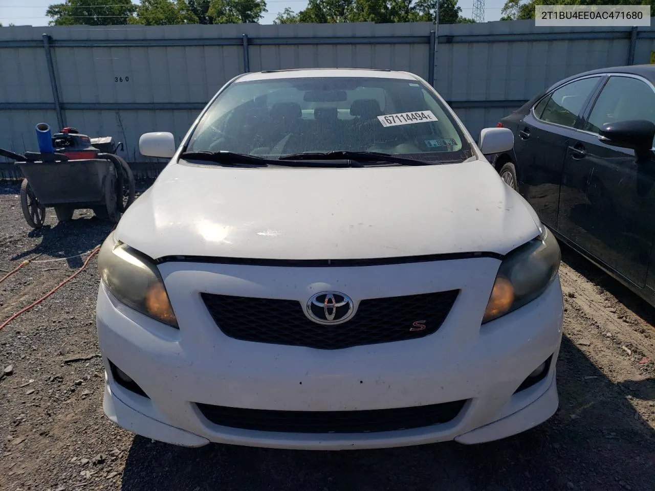 2010 Toyota Corolla Base VIN: 2T1BU4EE0AC471680 Lot: 67114494