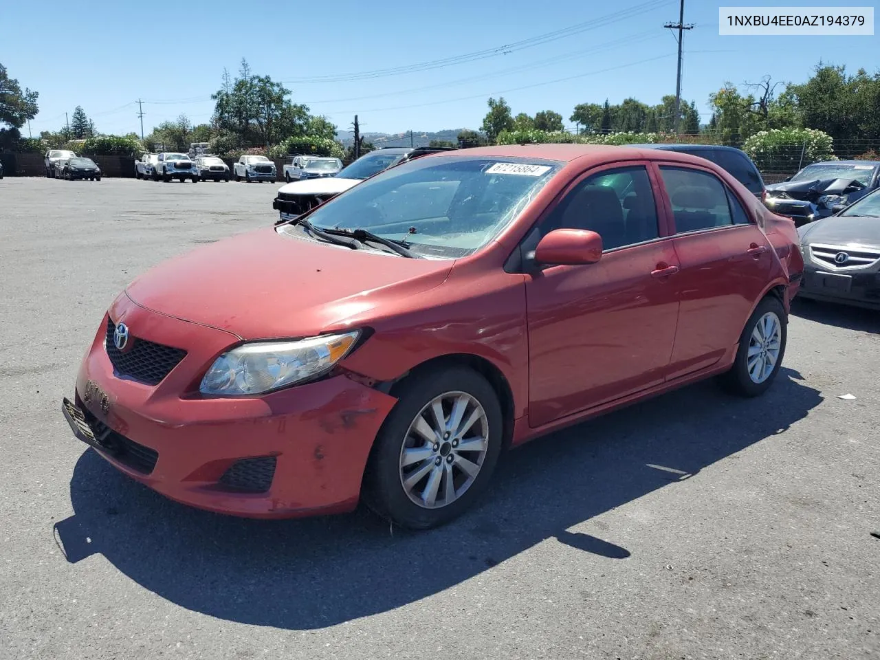 2010 Toyota Corolla Base VIN: 1NXBU4EE0AZ194379 Lot: 67215864