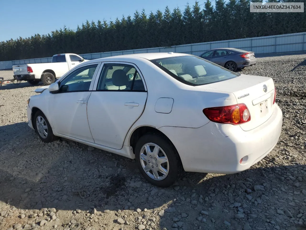 2010 Toyota Corolla Base VIN: 1NXBU4EE0AZ347634 Lot: 70846514