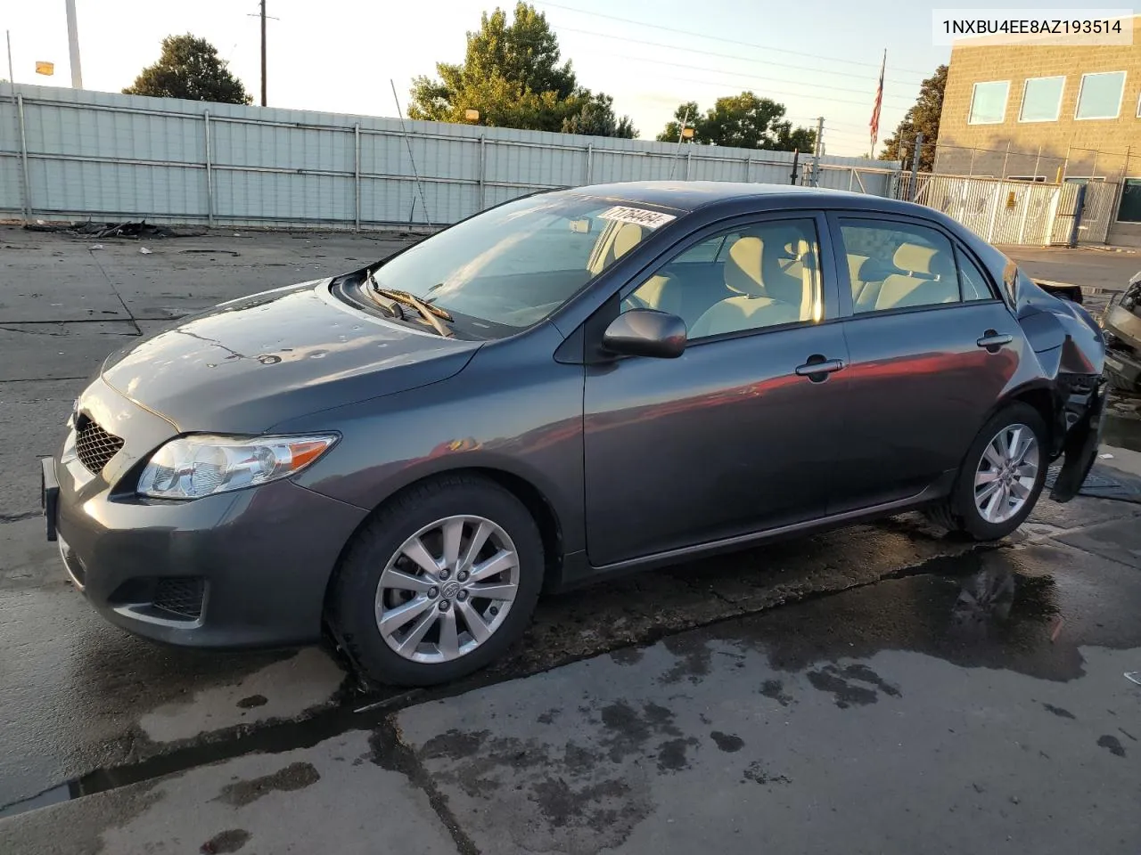 2010 Toyota Corolla Base VIN: 1NXBU4EE8AZ193514 Lot: 71764464