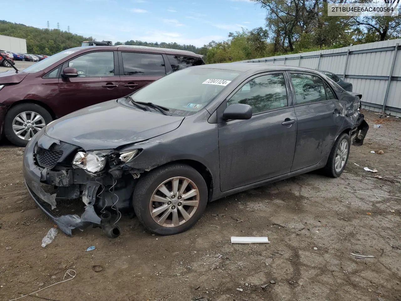 2010 Toyota Corolla Base VIN: 2T1BU4EE6AC400564 Lot: 72041124