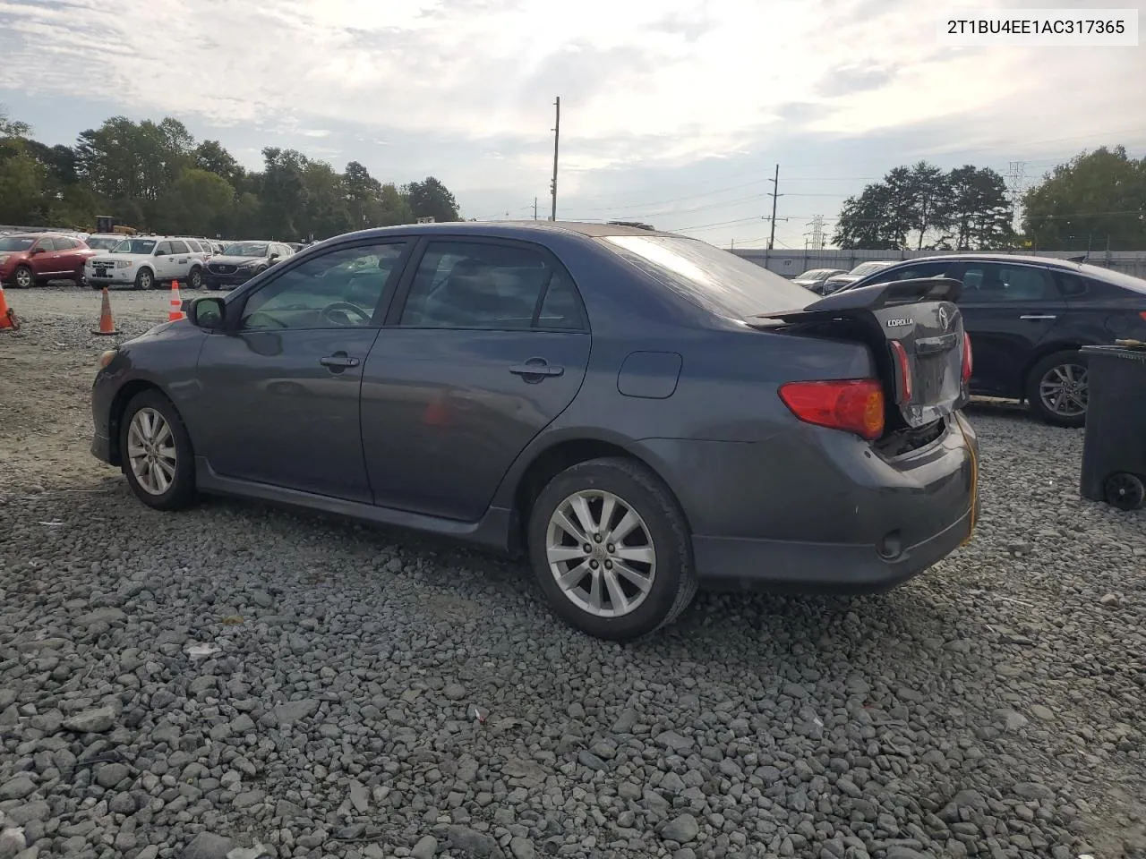 2010 Toyota Corolla Base VIN: 2T1BU4EE1AC317365 Lot: 73589264