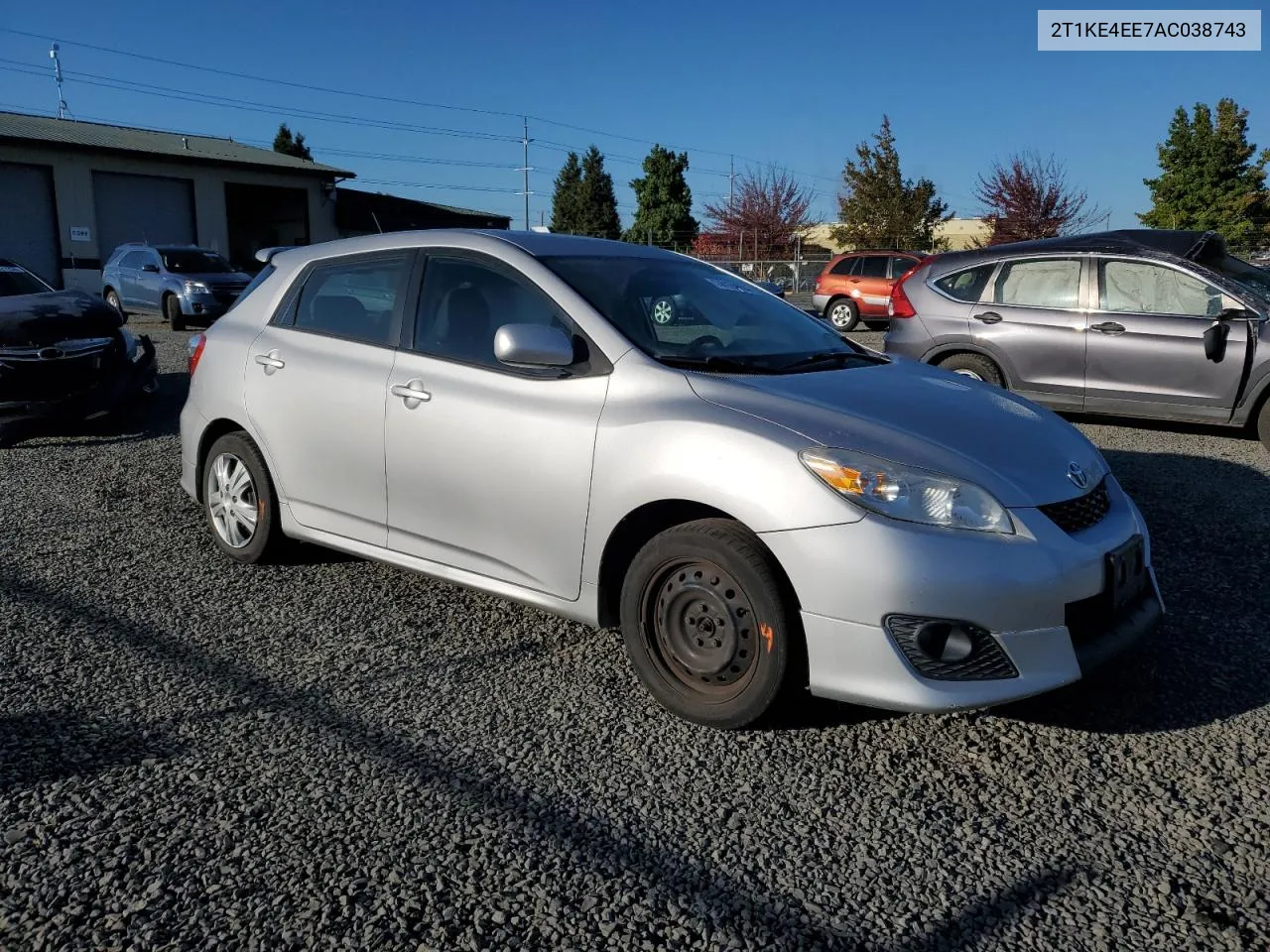 2010 Toyota Corolla Matrix S VIN: 2T1KE4EE7AC038743 Lot: 74124984