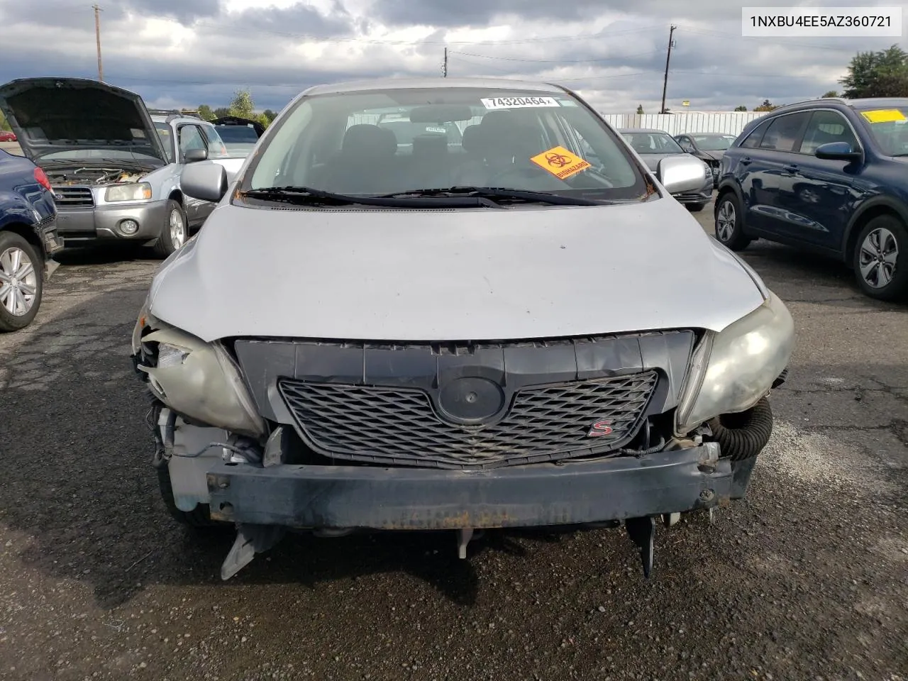 2010 Toyota Corolla Base VIN: 1NXBU4EE5AZ360721 Lot: 74320464