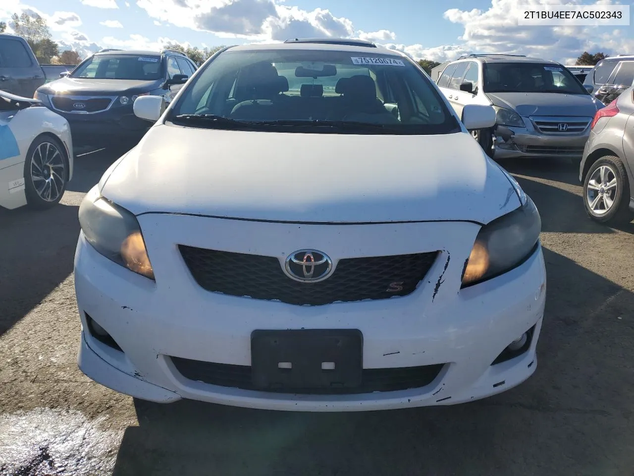 2010 Toyota Corolla Base VIN: 2T1BU4EE7AC502343 Lot: 75120674