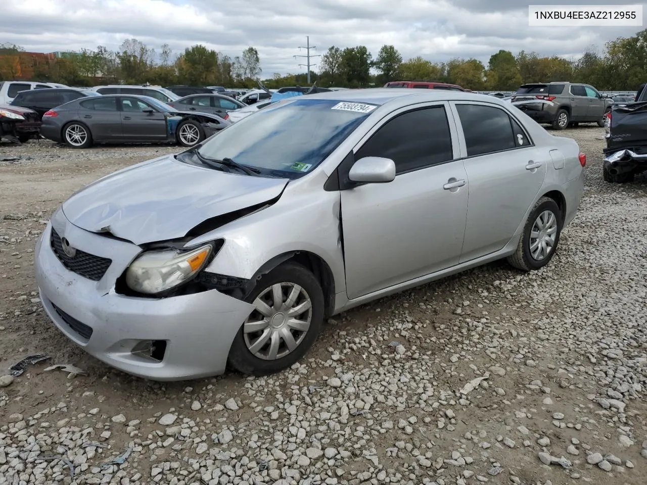 2010 Toyota Corolla Base VIN: 1NXBU4EE3AZ212955 Lot: 75503794