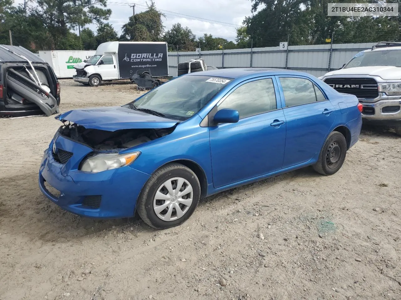 2010 Toyota Corolla Base VIN: 2T1BU4EE2AC310344 Lot: 75570354