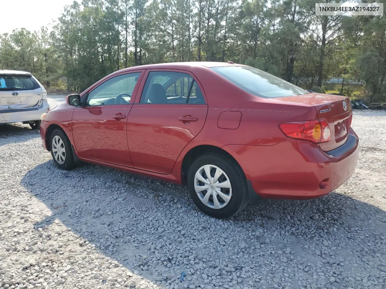 2010 Toyota Corolla Base VIN: 1NXBU4EE3AZ194327 Lot: 76126684